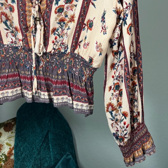 Boho floral long sleeve blouse - Picture 2 of 7